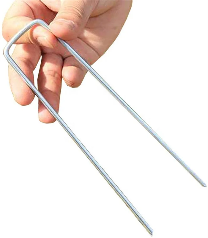 11 Gauge Flat Top U Shaped Pins Stakes Pegs Sod Staple Garden Landscape Steel