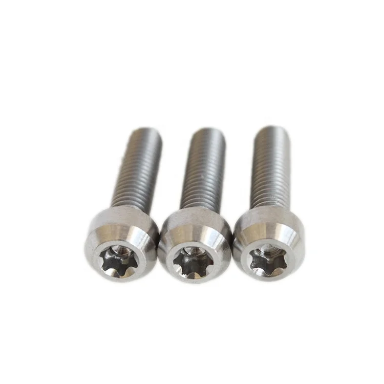 High quality DIN912 with big chamfer  M6x20  torx socket cap head DIN912 GR5 Ti-6al-4v  titanium alloy screw for motorcycle