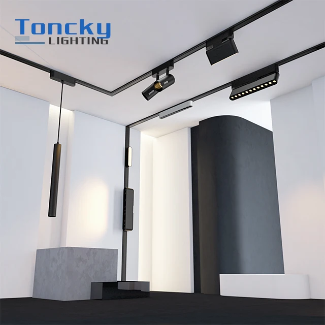 Best Price DC 48V Ceiling Rail Black Linear Magnetic Lights Focus Led 360 Cob Fucus Adjustable Track Light 20w