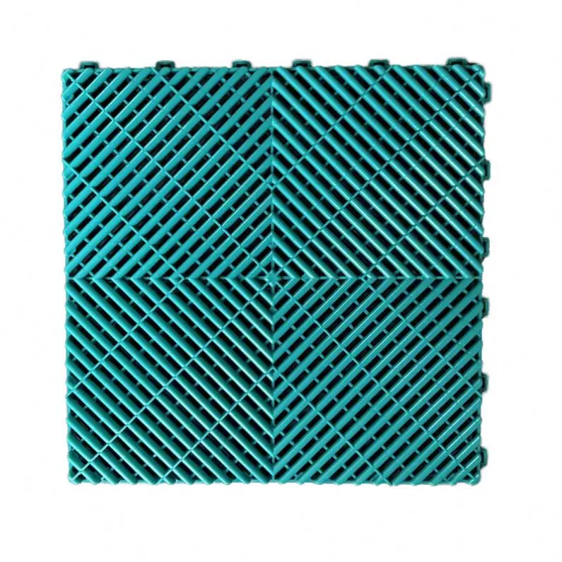 40*40*0.7 Soft PVC Plastic Material Anti-slip Interlocking Garage Flooring Workshop Floor Tile Light Weight GYM Mat