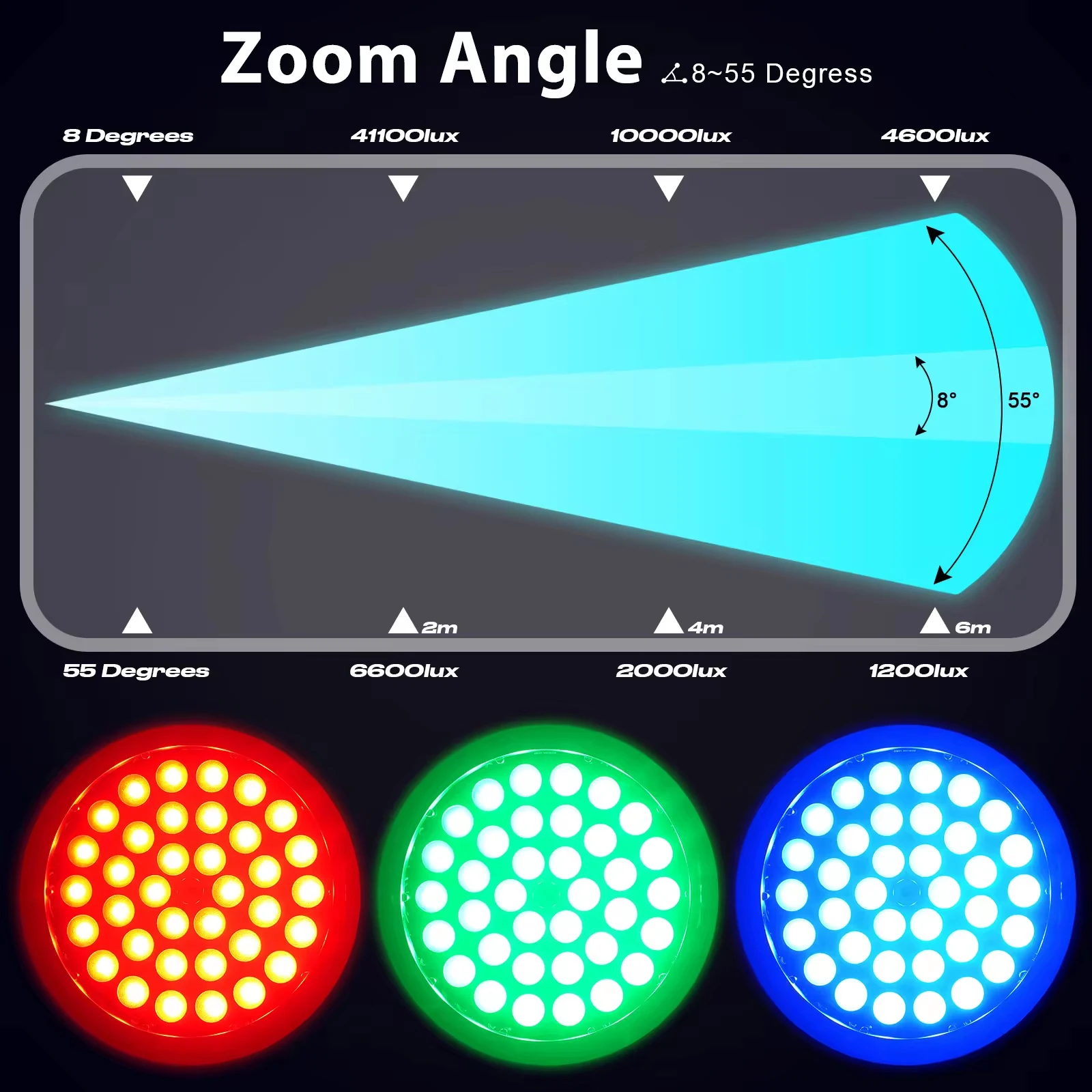 CrxSunny 36 lamp beads High Brightness Rgbw 4In1 Led Zoom Moving Head Wash Light For Dj Bar Nightclub Church Light Stage Lights
