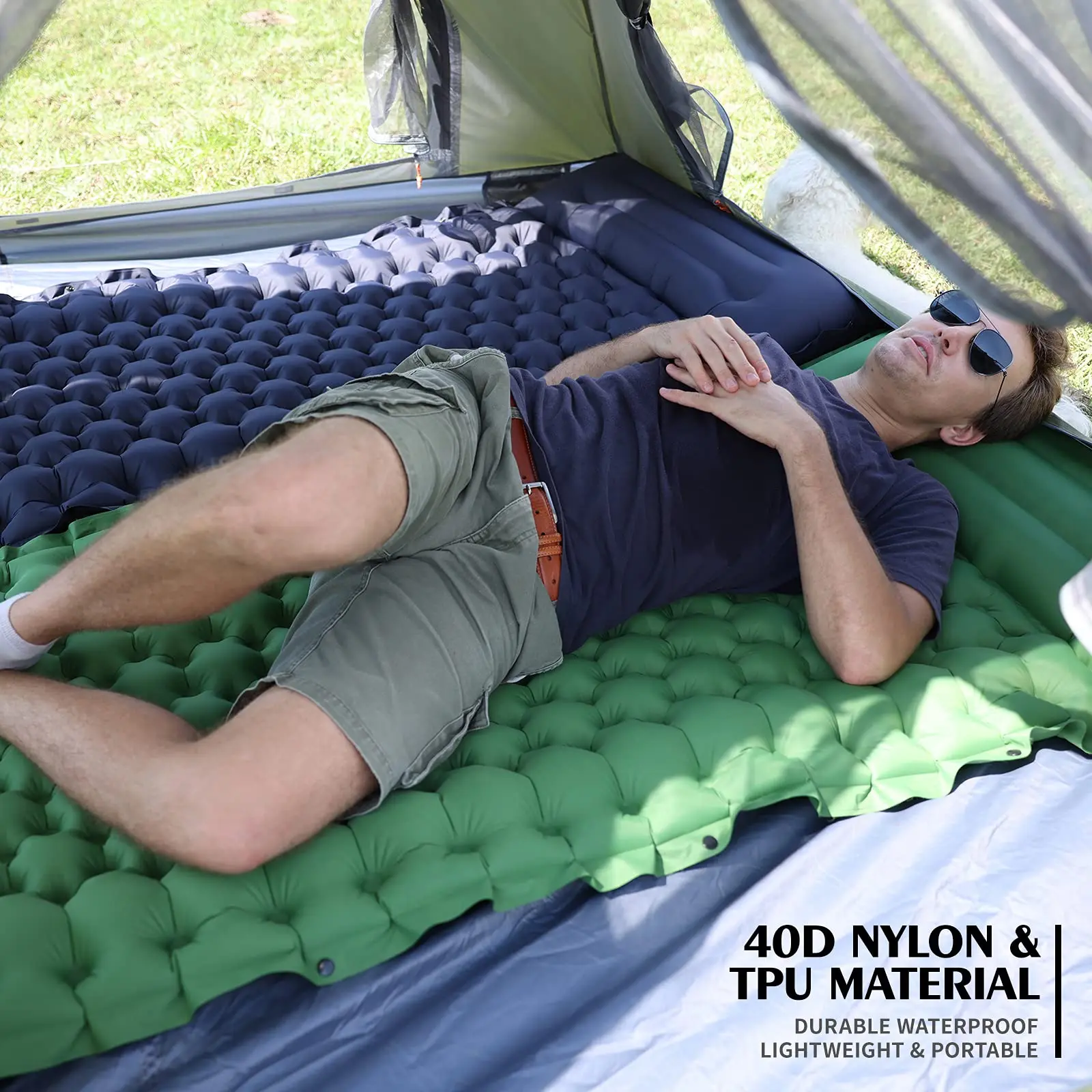 Outdoor Inflatable Sleeping Camping Pad Folding Ultralight Sleeping Mat Self-Inflatable Waterproof Portable Compact Air Mattress