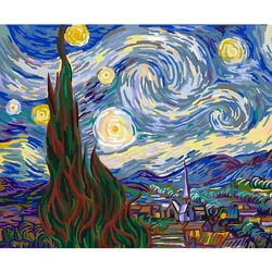 Diy Painting  by Number Sets Van Gogh the Starry Night Oil Painting Hand-painted on Canvas Home Decor Unique Gift