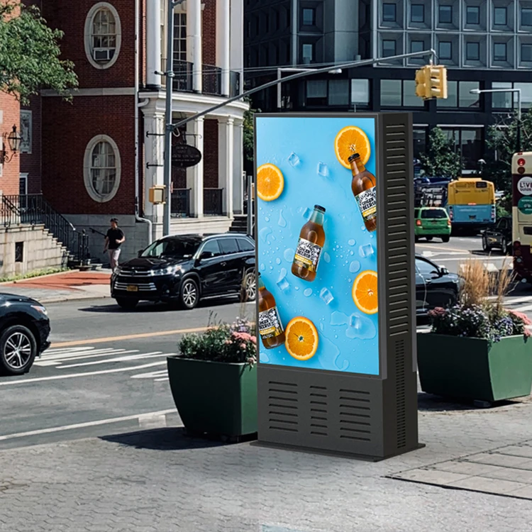 EKAA 75 inch lcd totem outdoor menu board fast food outdoor lcd tv panel advertising screen outdoor DOOH