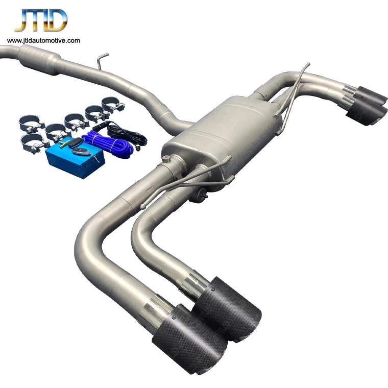 JTLD high performance stainless steel exhaust valved Sandblasted system catback with carbon fiber tip For BMW X4