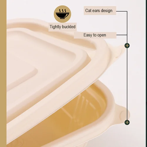 380ml 450ml 500ml 600ml 700ml 800ml 1000ml Eco Friendly  Disposable  Cornstarch Corn Starch Take out Salad Soup Bowl With Lid