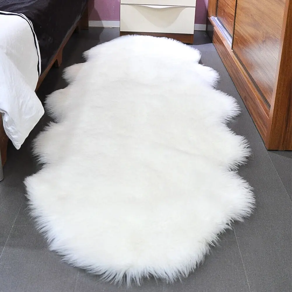 Cross border leather shape plush bedroom bedside carpet and irregular floor mat decorative bay window mat leather shape