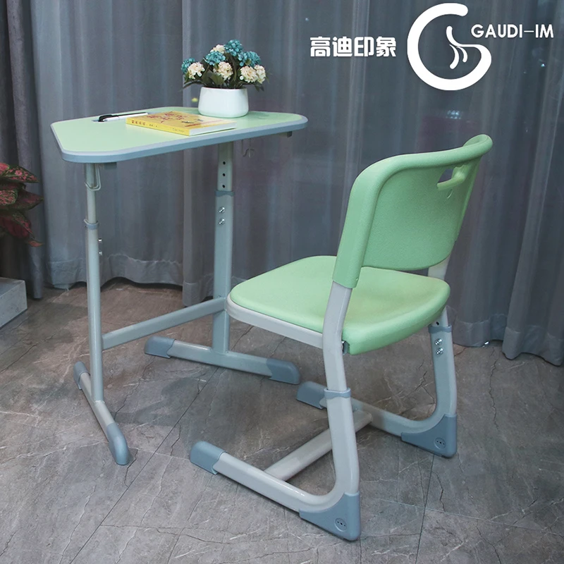 Wholesale Modern Simple School Student Table Desk and Chair Metal plastic Material for Preschool Kindergarten University