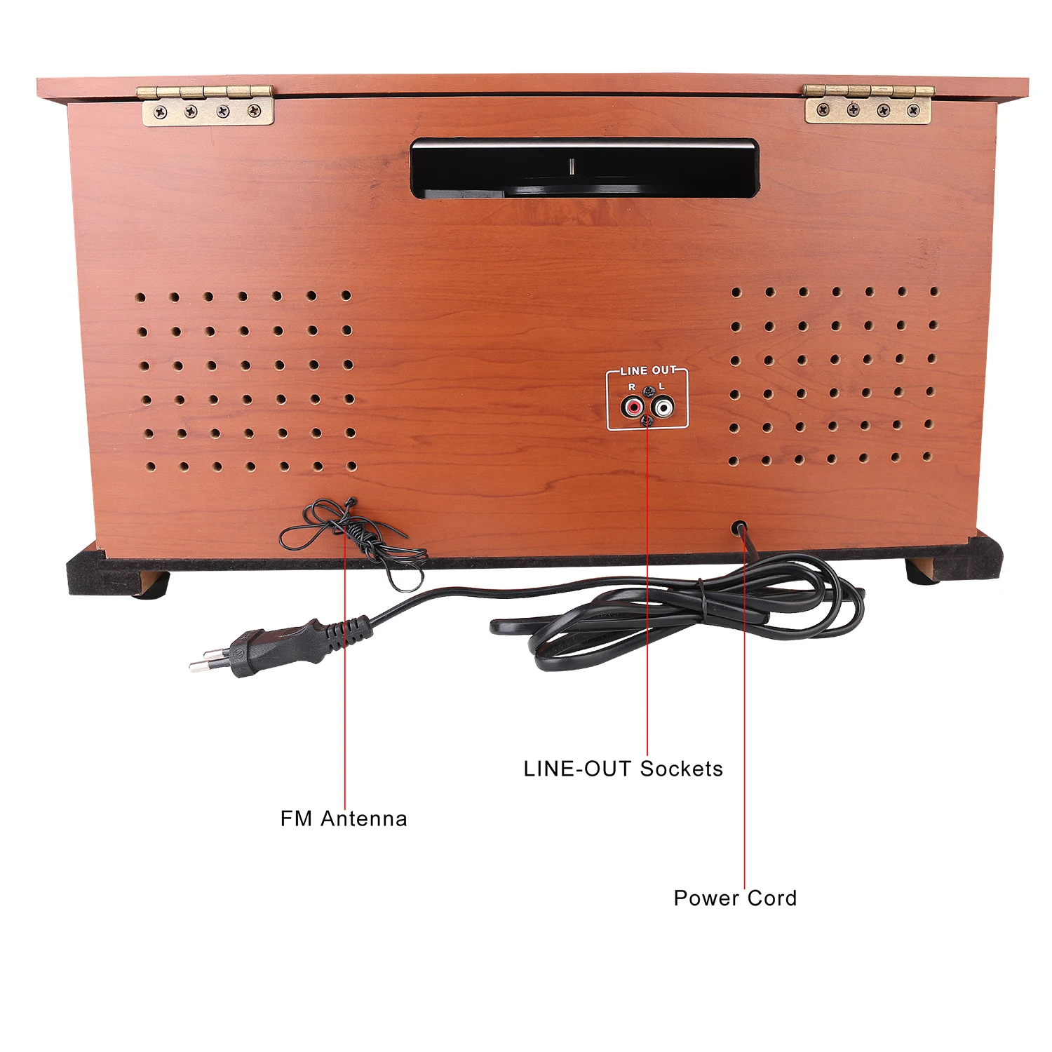 7-in-1 phonograph turntable vintage style gramophone vinyl turntable cd record radio retro solid wooden turntable record player