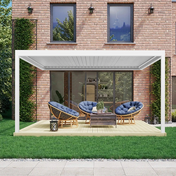 Immer OEM price Best seller bright outdoor aluminum pergola louvre aluminum roof pergola