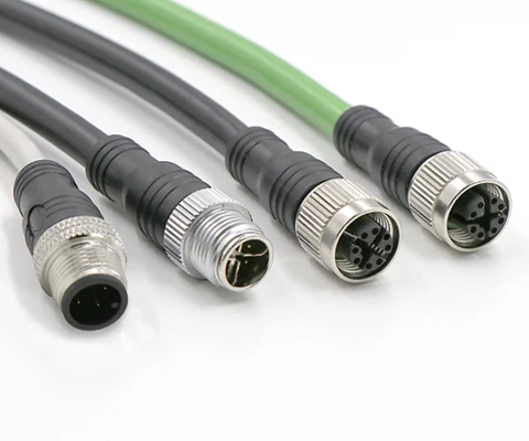 m12 connector IP67 IP68 Waterproof Circular female male 2 3 4 5 8 12 17 Pin poles cable Connector