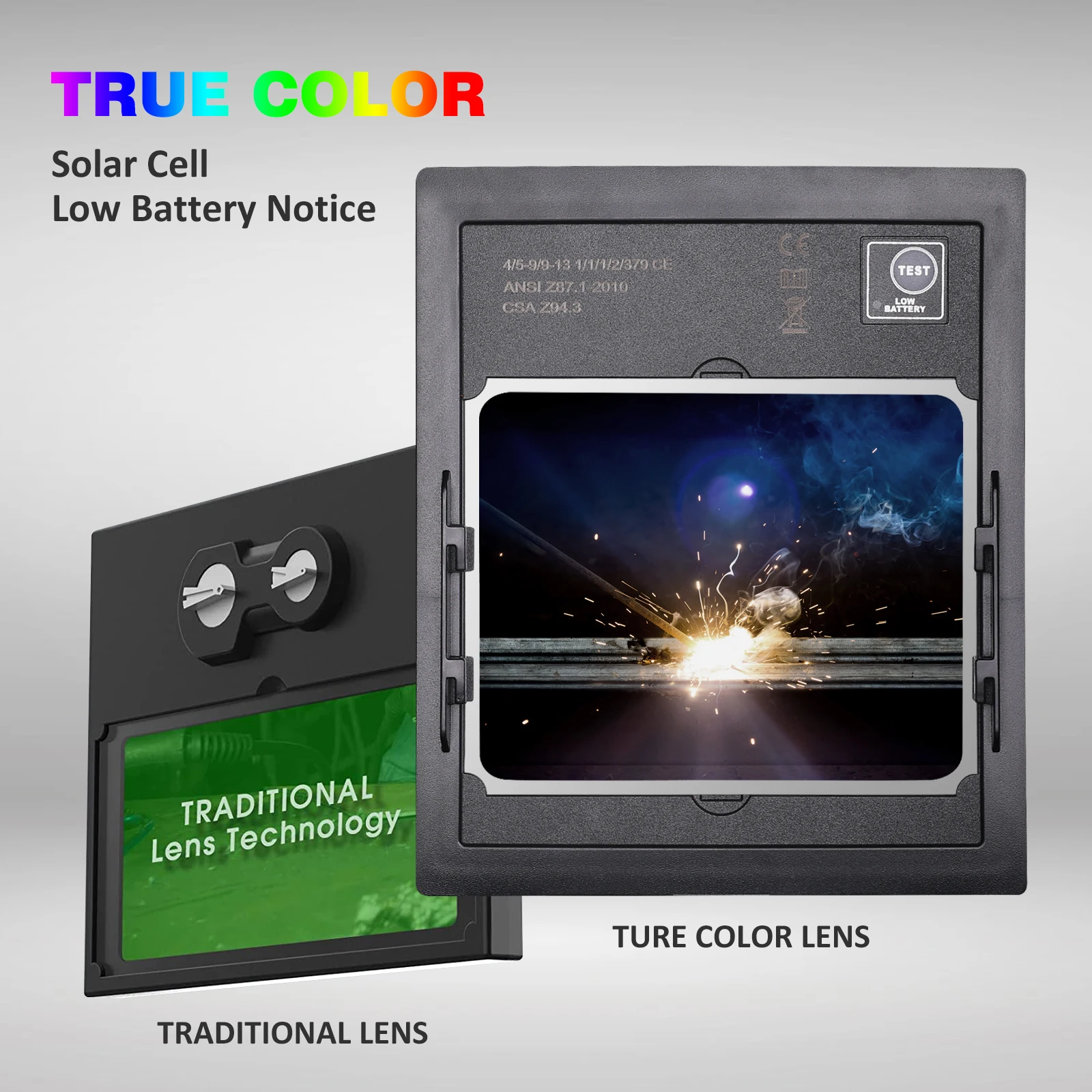 Безопасный сварочный шлем MIG MAG TIG TRUE Color с 4 датчиками и автоматическим затемнением Сварочная