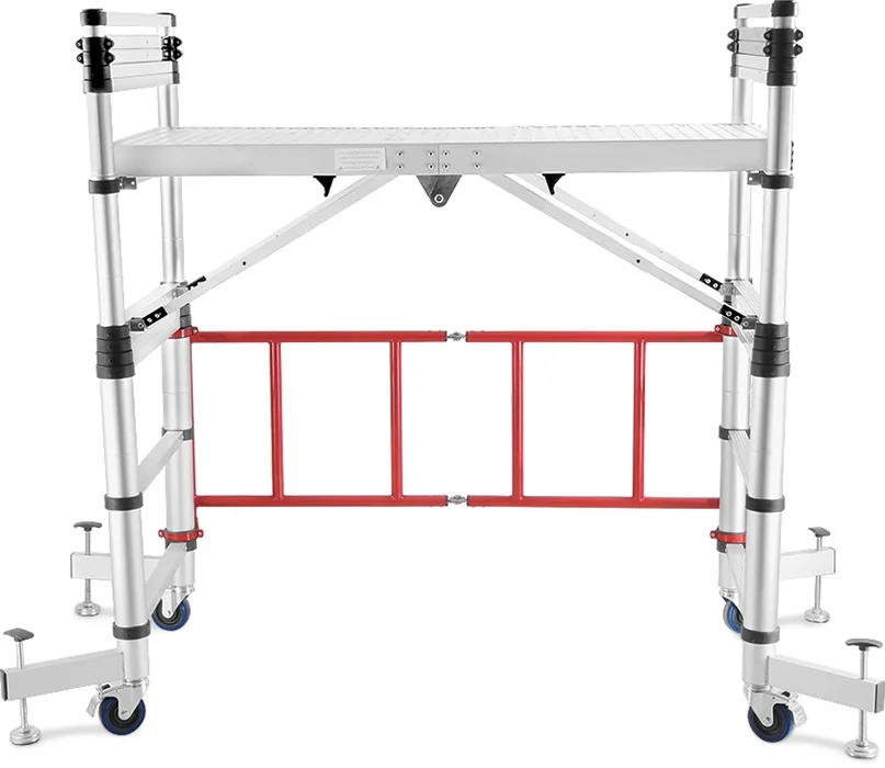 Scaffolding  Tower Laddder Aluminum telescopic Ladder with wheels