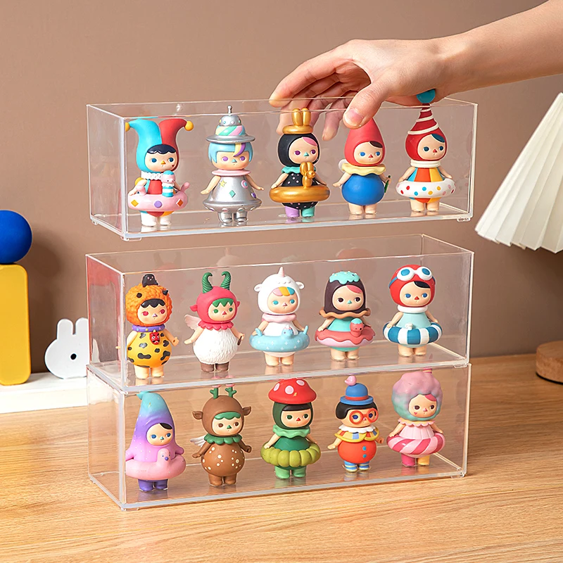 Stackable Transparent Doll Model Storage Box Home Decoration Wall Mounted Doll Display Box