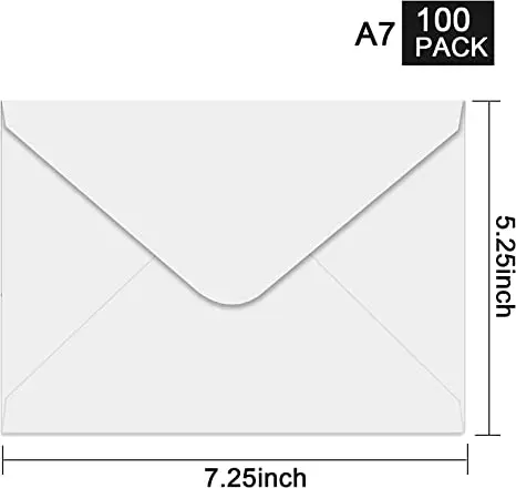 Конверт яркий A7 5 1/4x7 1/4 дюйма, белая бумага для приглашений