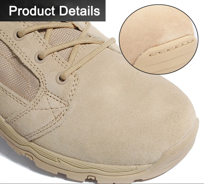 black sand color leather outdoor military army police walking hunting men combat tactical boots