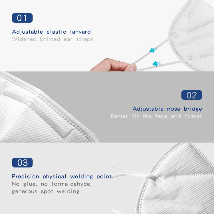Personal Protective Kn95 Masks Adult Size White Anti-dust Foldable Face Mask windproof anti dust face mask