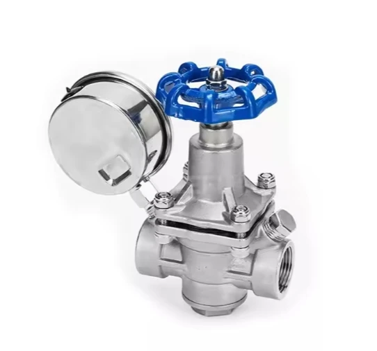 Furui diaphragm pressure reducing valve with double shock meter Stainless Steel Water And Oil Double Instrument High Flow