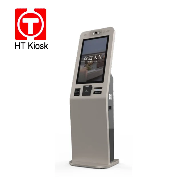 27 32 inch Touch Payment Kiosk Self check in Hotel kiosk  Room Card Dispenser With Cash Accept self service terminal machine