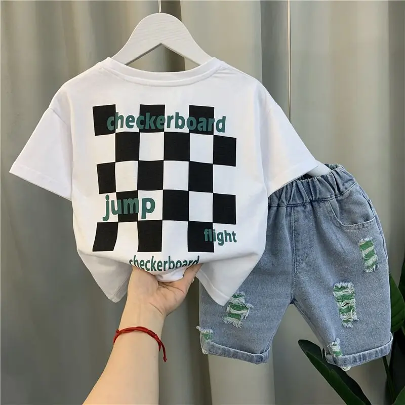 2024 Children Clothing 2-10Y Casual Summer 2pcs Boys Clothes Set