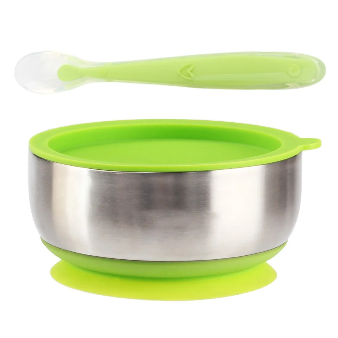 New Arrival BPA Free Stainless Steel Baby Bowl With Silicone Suction And Storage Lids Set Baby Toddler Feeding For Baby