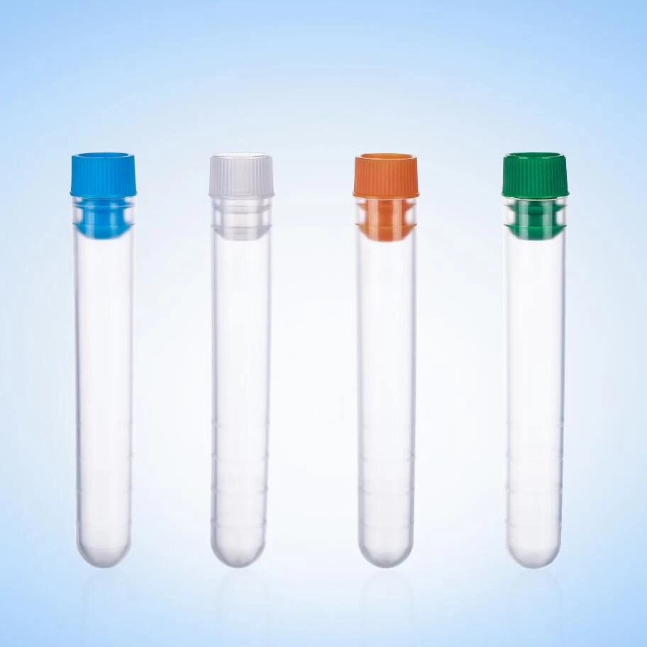 Lab PS Or PP 12x75mm Plastic  Test Tube With Lid