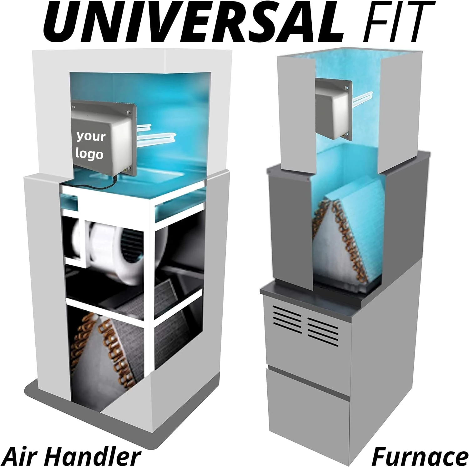 G200 green HVAC uv germicidal air purifier Dual uvc Lights lamp bulb in Duct Cleanser uv lights lamp for hvac system ac