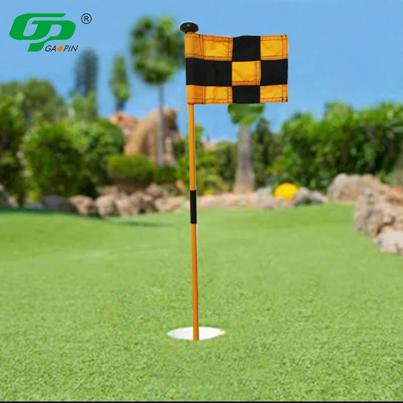 High Quality Golf Putting Green Flag Flagpoles Plastic Golf Hole Pole Cup Fiberglass Golf Flag Pole Flagpole Flagstick Set