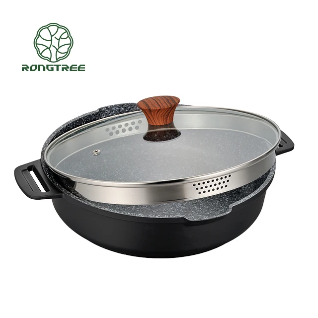 Hot Selling 24cm Aluminum Foil Casserole Pot High Quality Nonstick Kitchen Cooking Pots with Custom Logo Casseroles Pan Set