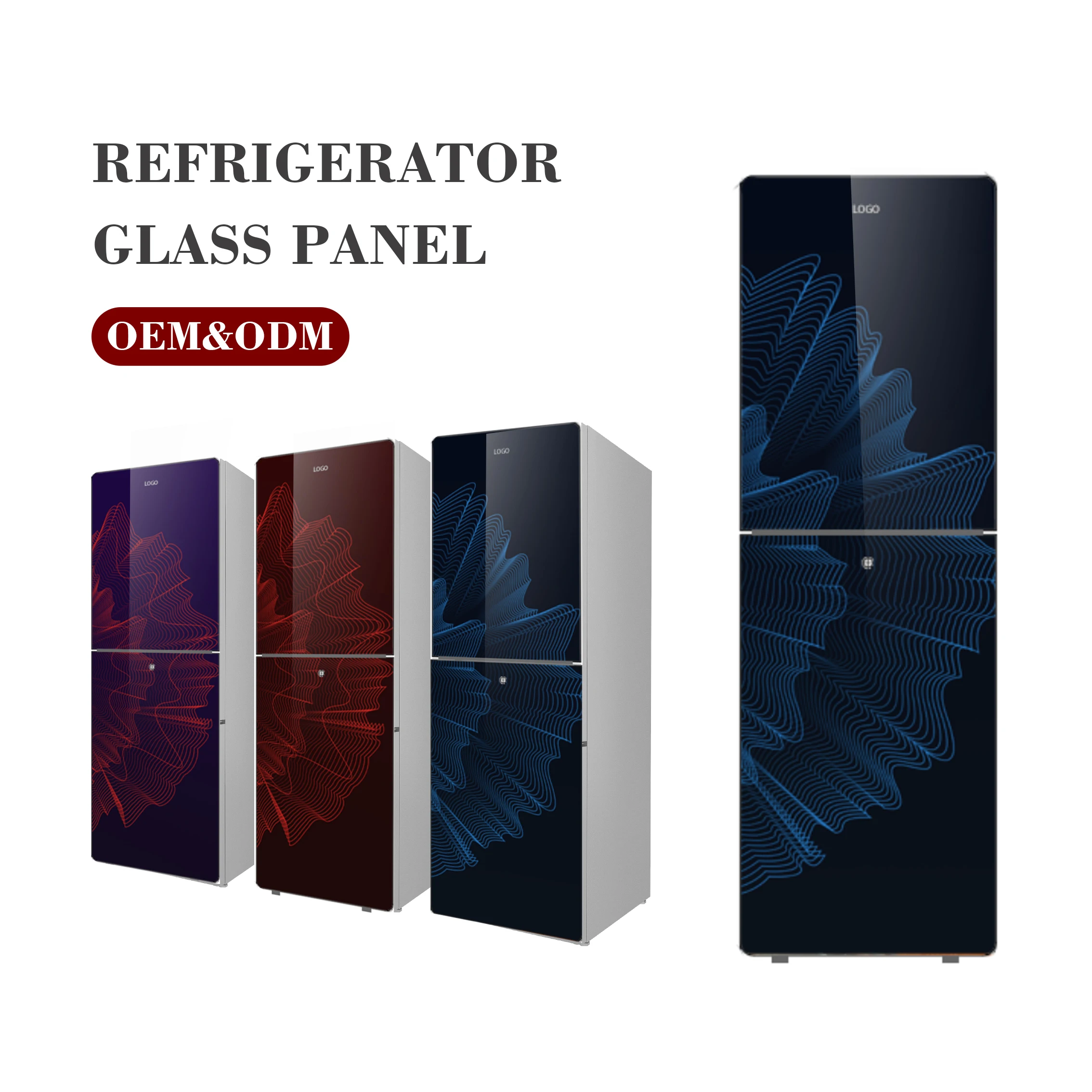 Tempered thickness 3 mm-8 mm components spare parts decorative refrigerator glass panel