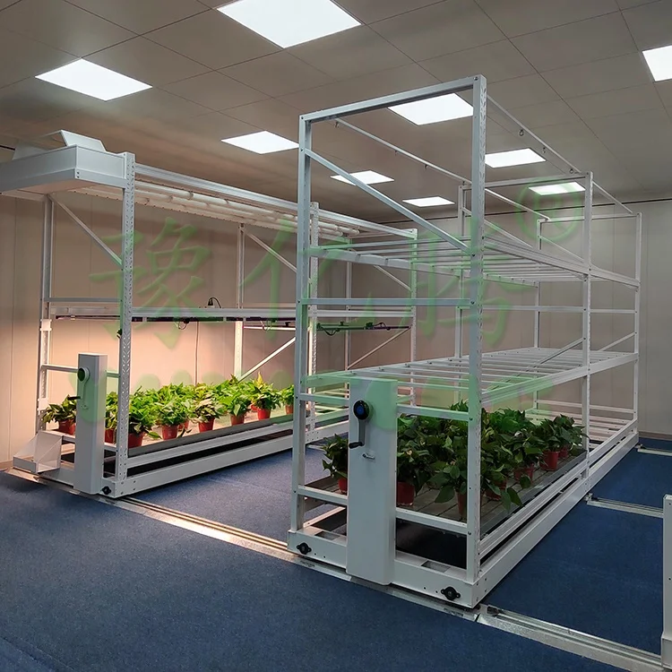 Medical Plants Mobile Growing Rack Multiple Tier Hydroponic Vertical Grow Rack