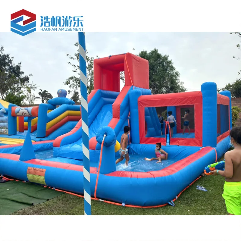 Commercial Cheap Small Moon Bouncy Bounce House Jump Bouncer Castle Mini Kids Inflatable Water Slide With Swimming Pool For Sale