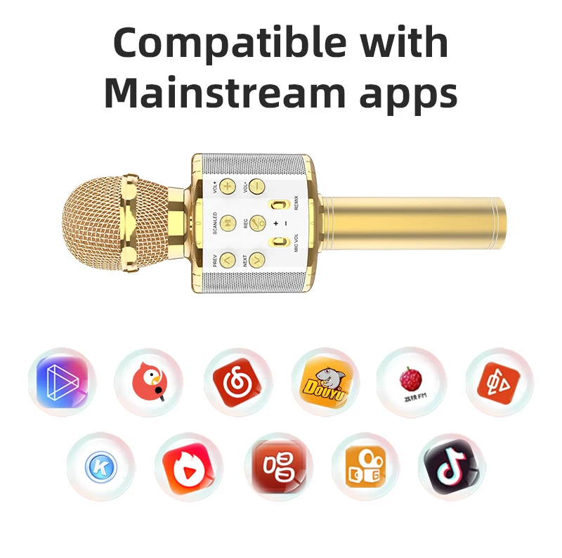 Portable Metal USB Recording Mikes Condenser Handheld Wireless Microphone Karaoke For kids karaoke machine