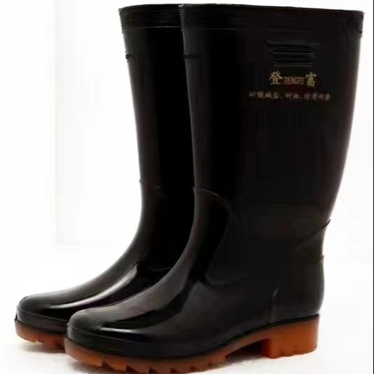 PVC WOVEN WATERPROOF RAINBOOTS WATERBOOT FOR MAN
