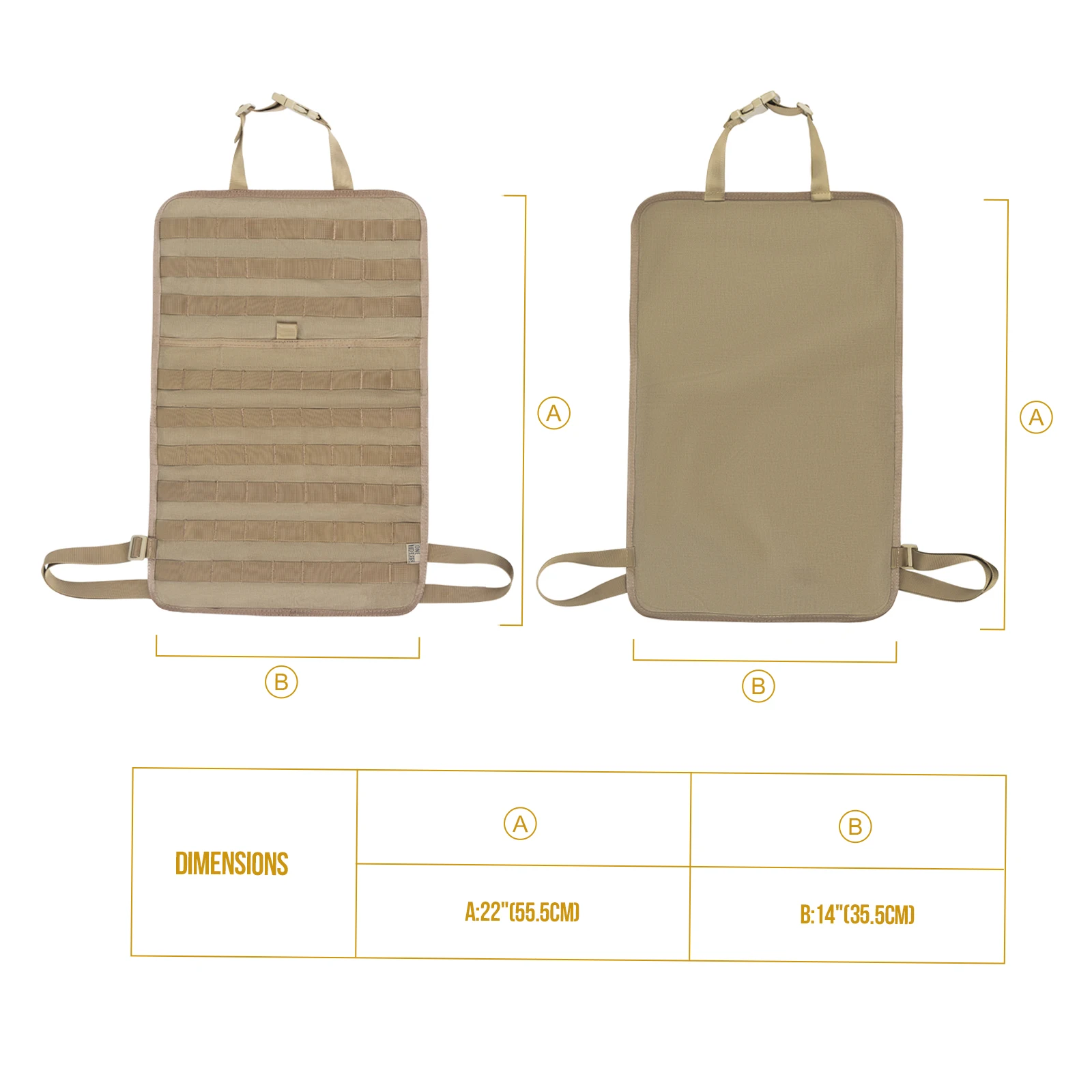 1TG Tactical MOLLE Panel Cover Protector Universal Car Seat Panel Storage Organizer for Vehicles Trucks Modular Storage Display