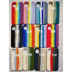Яркий Радужный жидкий силиконовый приятный на ощупь уникальный ударопрочный защитный чехол для iPhone 12 12 Pro 12 Pro Max