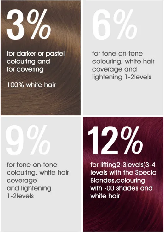 Wholesale Good Quality  Less Irritant Hair Dye Assistant Hair Peroxide Developer For Salon Use