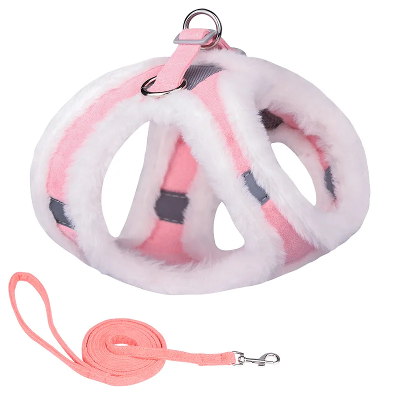 Hot style  autumn  winter add velvet pet chest back dog harness set