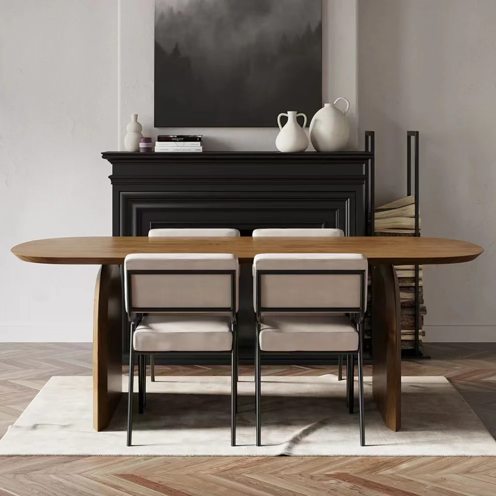Modern Dining Table Set Furniture Wooden Material Luxury Style Home Dining Wooden Furniture