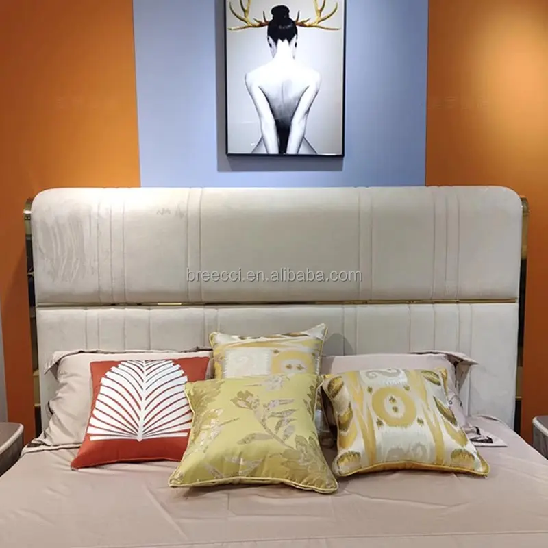 5 Star Wooden Hotel Bedroom Furniture Double Bed King and Queen Size Twin Bed for Hotel Apartment Bedroom Furniture