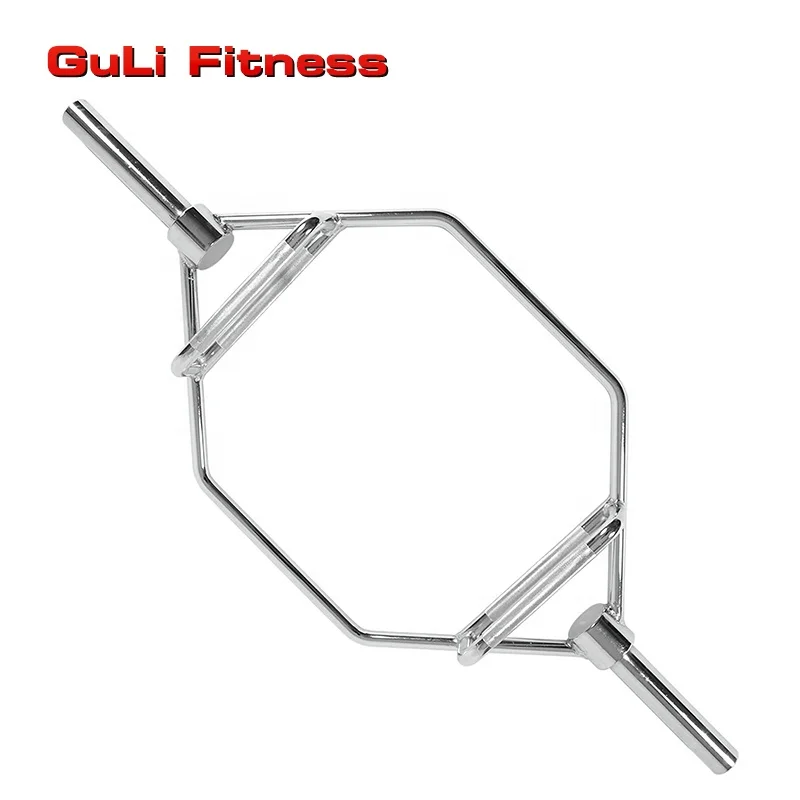 Chrome Hex Bar Standard Weight Lifting Trap for Squats Lunge Deadlifts Shrugs and Power Pulls