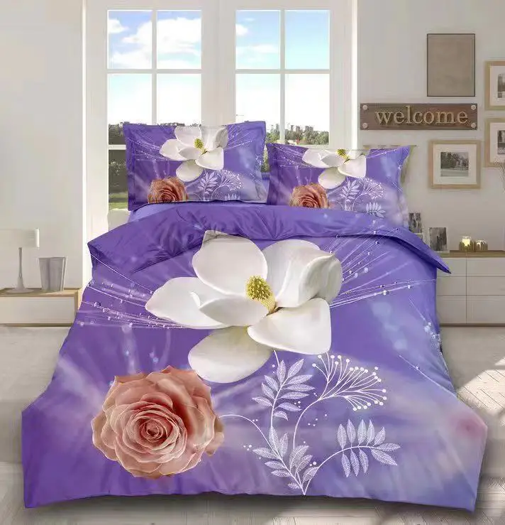 
3d flowerprinting textile fabric 100% polyester brushed fabric 