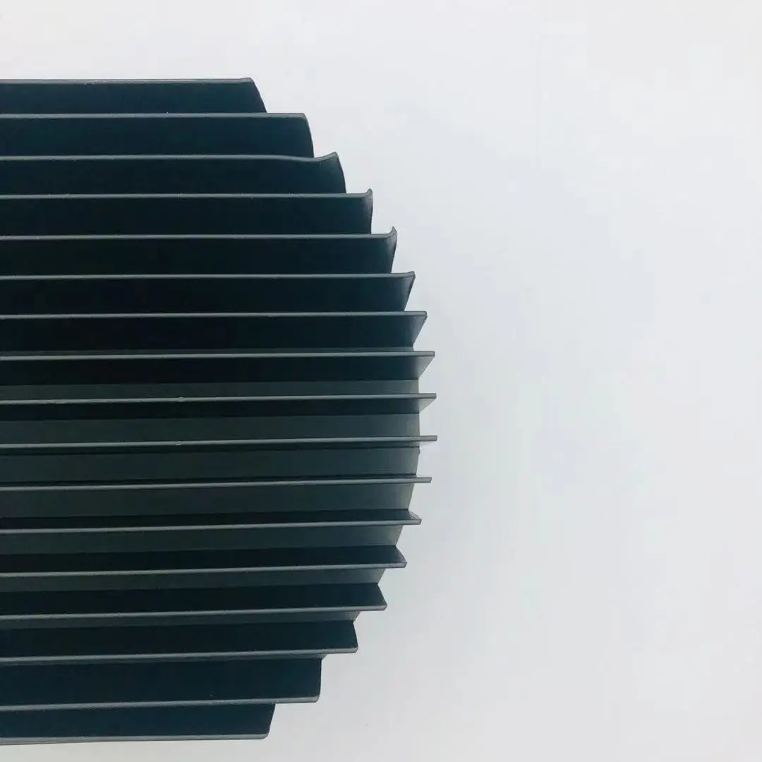  Черный алюминиевый охлаждающий ребро теплоотвод Круговой Круглый экструзионный радиатор из алюминиевого сплава 6063