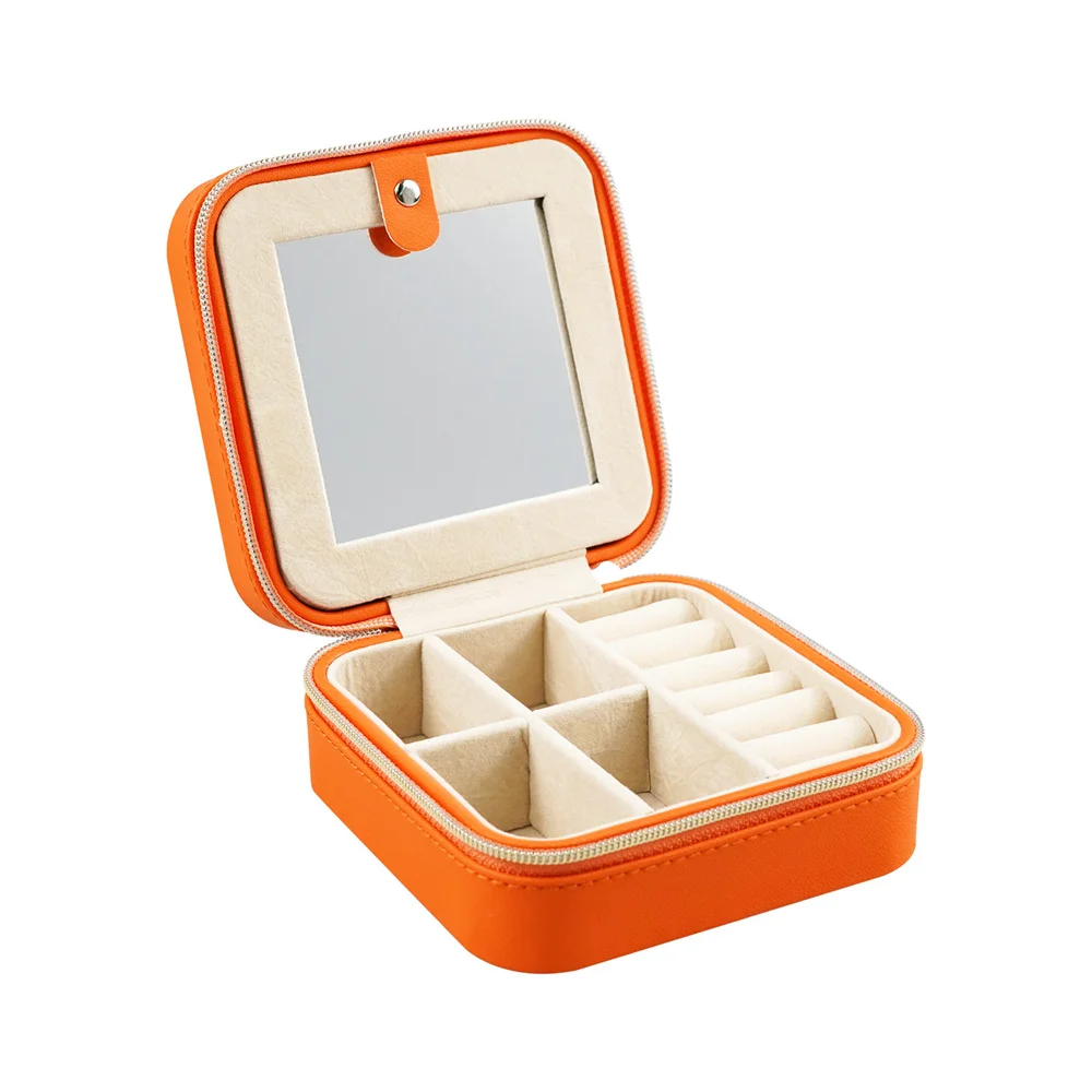 Kids Packaging Storage logo Custom Travel Overlay Portable Velvet case Leatherette High Quality Jewelry Box for Gift