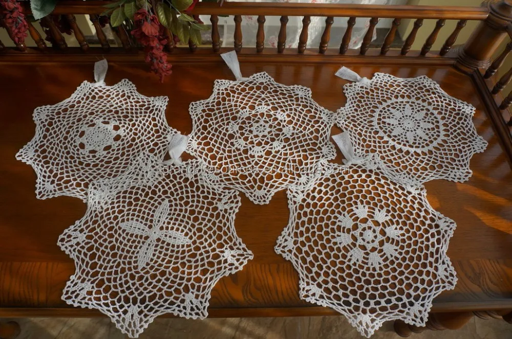 100% Cotton Plain Square 85*85cm Crochet Tablecloth