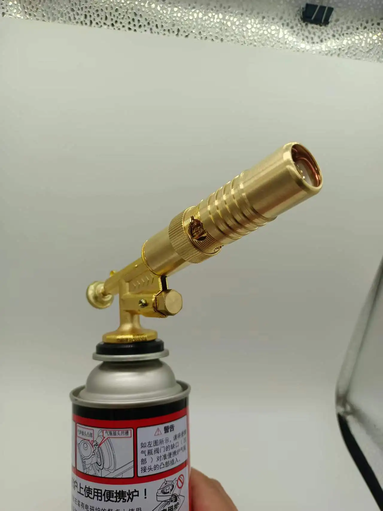 Бутановая газовая горелка электронное зажигание медный огнемет карточный тип газовый резервуар аэрограф