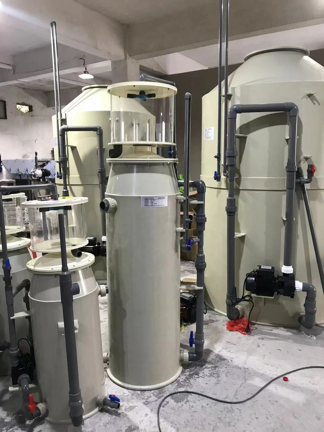 ocean park protein skimmer commercial size foam fractionator public marine aquarium water filter aquaria life support system