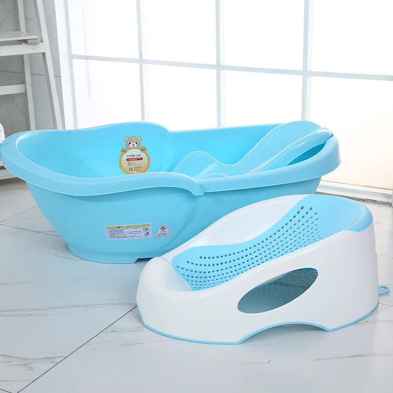Hot Selling Newborn Baby Bath Seat Support Rack Soft Plastic Tubs General Bath Barrel With Anti-slip Base