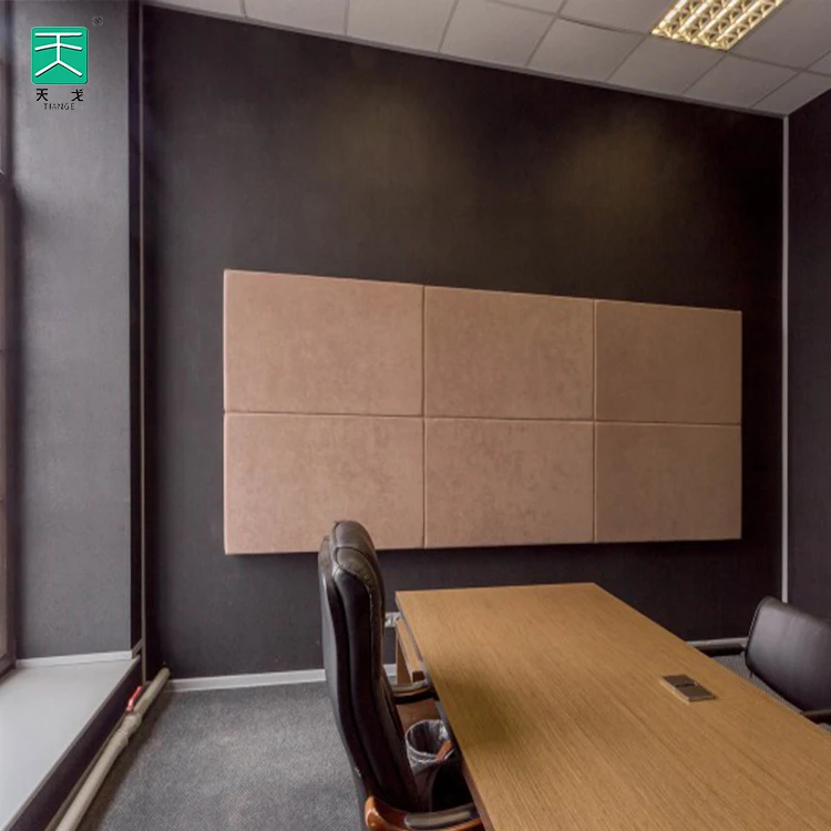 TianGe Customized Framed Soundproof Environmental Acoustical Fiberglass Wall Kit Gray Fabric Velvet Wrap Acoustic Panel