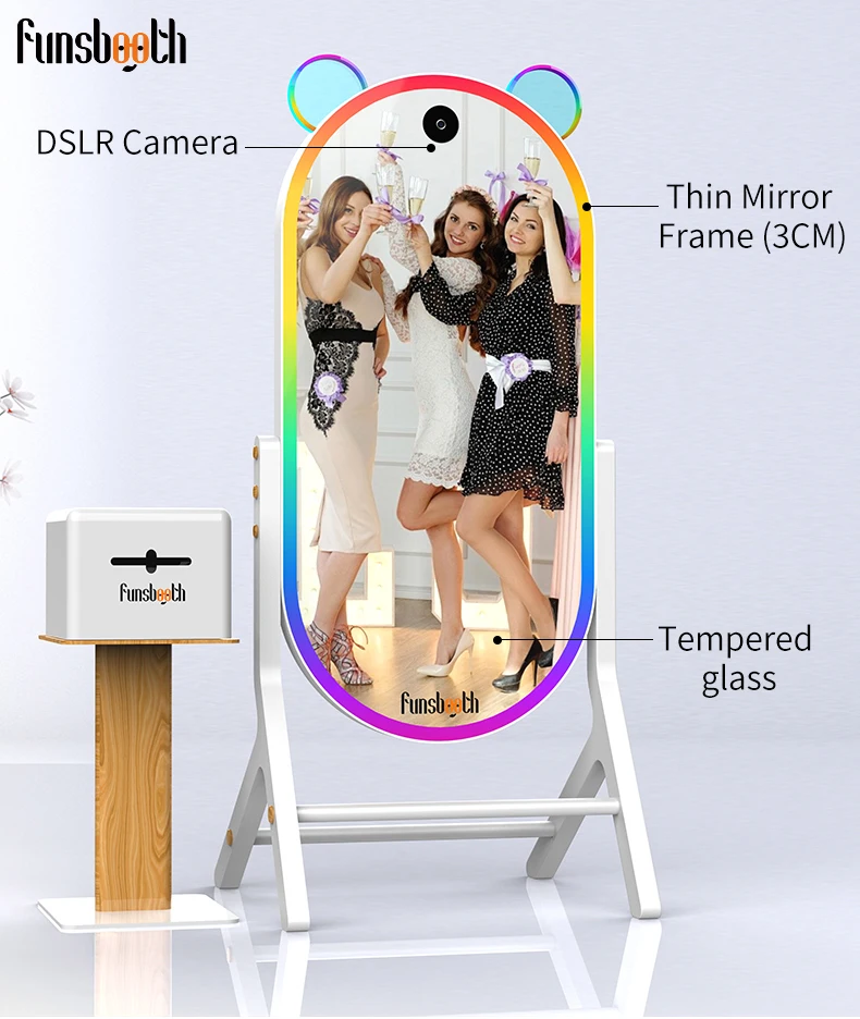 Big Screen Tower Mirror Photo Booth With Wheels Magic Mirror Photo Booth Buy A Portable Mirror Photo Booth For Sale
